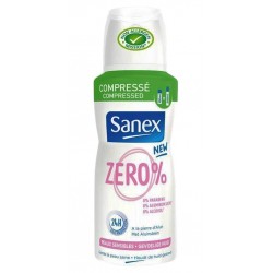 Sanex Zero% Déodorant Compressé Peaux Sensibles 100ml (lot de 5)