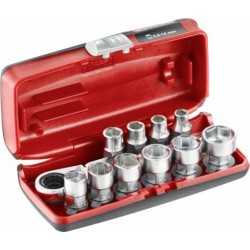 Facom COFFRET DOUILLES HEX 1/4' 6P MM 11PC AVEC NOUVEAU CLIQUET R.180HX RXPICOPB