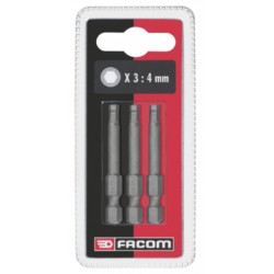 Facom Jeu de 3 embouts vissage 5mm standard série 6 pour vis 6 pans creux Facom EH605.J3