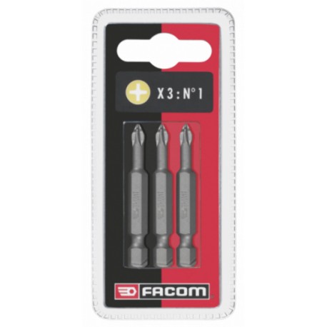 Facom Jeu de 3 embouts vissage PH3 pour vis Phillips haute performance série 6 Facom EP603T.J3