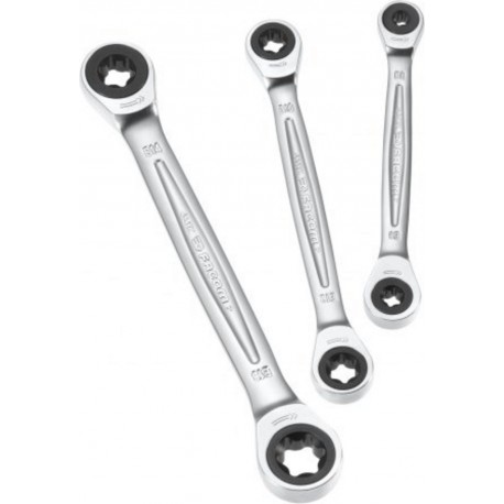 Facom JEU DE 3 CLES HEXALOBE A CLIQUET - PROFIL E-TORX (E6-E8, E10-E12, E14-E18) - Facom 464TX.J3PB