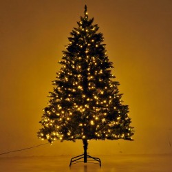 Sapin de Noël artificiel lumineux LED blanc chaud 210cm