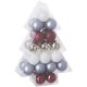 Kit de décoration pour Sapin de Noël Or Blanc et Argent 34 pièces