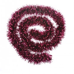 Atmosphera Guirlande de Noël à brins fins - Bouclettes - Violet (lot de 2)