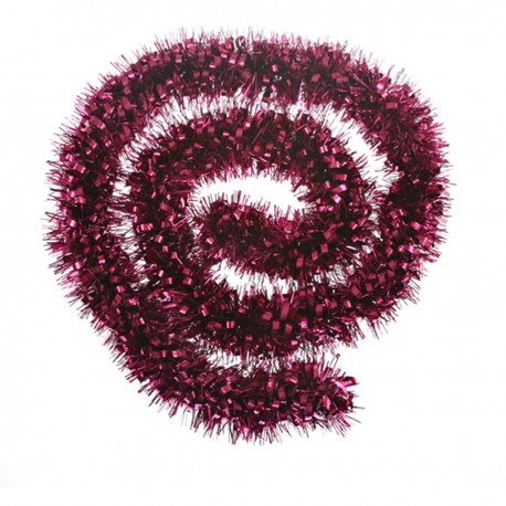 Atmosphera Guirlande de Noël à brins fins - Bouclettes - Violet (lot de 4)