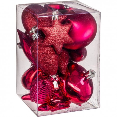 Kit de décoration pour Sapin de Noël Rouge 20 pièces (lot de 2)