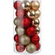 Kit de décoration pour Sapin de Noël Or et Rouge 30 pièces (lot de 4 soit 120 pièces)