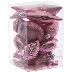 Kit de décoration pour Sapin de Noël Rose 20 pièces (lot de 3)