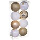 Kit de décoration pour Sapin de Noël Doré et Blanc 8 pièces (lot de 2)