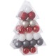 Kit de décoration pour Sapin de Noël Rouge Blanc et Argent 34 pièces (lot de 2)