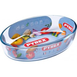 Pyrex Plat à four ovale en verre 25x17cm ESSENTIAL