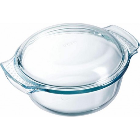 Pyrex Cocotte ronde en verre Cuisto - 1,4 L - Transparent