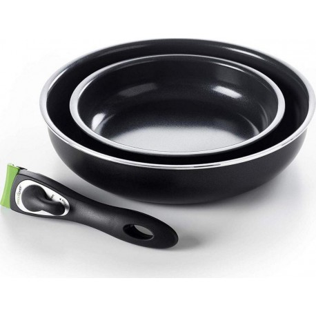 Greenpan Batterie de cuisine Greenpan Clickpan magneto x2 20/26cm + poignee