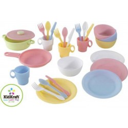 Kidkraft Batterie de cuisine pastel de 27 pièces - Jouet d'imitation