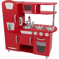 Kidkraft Cuisine enfant vintage rouge en bois - Jouet d'imitation