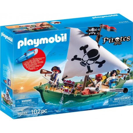 Playmobil 70151 - Pirates - Chaloupe des pirates avec moteur submers