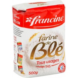 Francine Farine de Blé Tous Usages T45 500g (lot de 8 soit 4Kg)