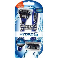 Wilkinson Sword Hydro 5 Activé H2O par 3 Rasoirs Jetables pour Homme