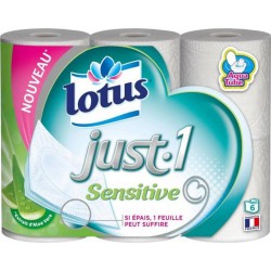 Lotus “Just-1 Sensitive” Aloe Vera Aquatube 6 Rouleaux (lot de 3)