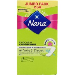 Nana Protège-Lingeries Fraîcheur Quotidienne Voile Si Discret Jumbo Pack x64 (lot de 4)