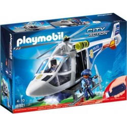 PLAYMOBIL 6921 City Action - Hélicoptère De Police Avec Projecteur