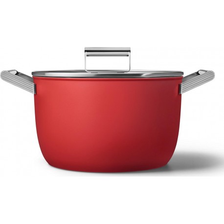 Smeg Cocotte - Marmite Faitout diam 26cm tout feux rouge mat