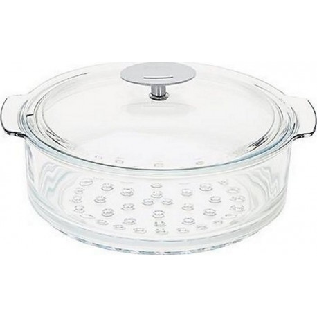 Cristel Casserole - Sauteuse Cuiseur vapeur verre 24cm avec couvercle