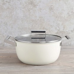 Smeg Cocotte - Marmite Faitout diam 24cm tout feux creme mat