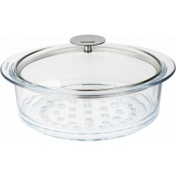 Cristel Casserole - Sauteuse Cuiseur vapeur verre 20cm avec couvercle