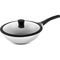 MegaStore Express Wok Induction En Fonte D'Aluminium Wave 28 Cm + Couvercle En Silicone Wok induction en fonte d'aluminium WAVE 