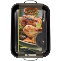 Menastyl Plat rôtisserie avec grill en acier 42cm