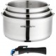 Arthur Martin Set de 3 casseroles induction 16/18/20cm inox avec poignée