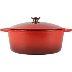 Actuel Cocotte ovale induction fonte d'acier émaillée 4 litres - L 27 x 21cm H 11,5cm