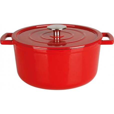 MegaStore Express Cocotte 3L rouge en fonte d'acier