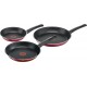 Tefal Lot de 3 poêles rouges INTRO