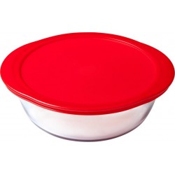 Pyrex Plat rond avec couvercle 26 x 23cm Rouge COOK & STORE