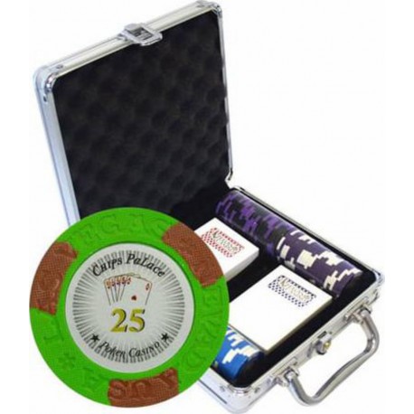 Las Vega Mallette de 100 jetons de poker Las VegaS - version TOURNOI - en clay composite 14g - avec accessoires