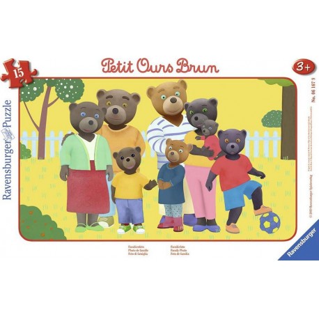 Ravensburger Puzzle cadre 15 pièces - Photo de famille / Petit Ours Brun