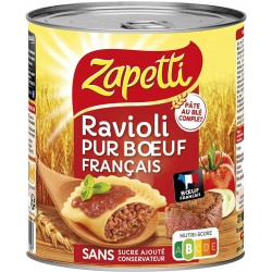 Zapetti Ravioli Pur Bœuf Français Blé Complet 4/4 800g  (lot de 6)