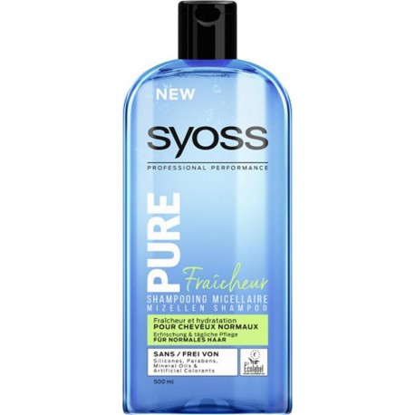 SYOSS Pure Fraîcheur Shampooing Micellaire Pour Cheveux Normaux 500ml (lot de 4)