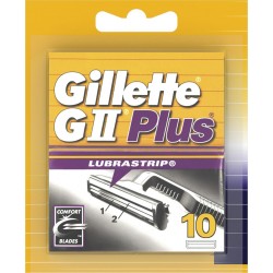 Gillette GII Plus Lubrastrip Lames de Rasoir pour Homme 10 Recharges (lot de 3 soit 30 recharges)