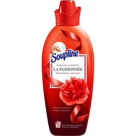 Soupline Adoucissant Parfum Suprême La Passionnée Pivoine Rouge 1,2L (lot de 3)