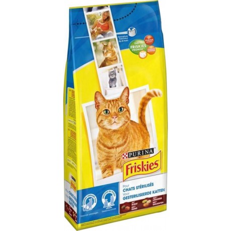 Friskies Croquettes Chats Stérilisés Boeuf Légumes 2Kg (lot de 3)