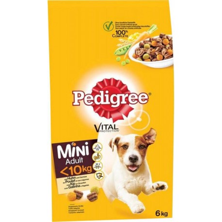 Pedigree Mini Adulte Croquettes Chiens Petits Gabaris Poulet Riz 3Kg (lot de 2)