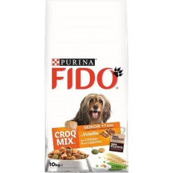 Fido Croquettes Croq Mix Chiens Sénior +7 Ans à La Volaille Céréales Légumes Grand Format 10Kg (lot de 2)