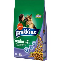 Brekkies Senior +7ans Croquettes au Boeuf et Légumes Grand Format 10Kg (lot de 2)