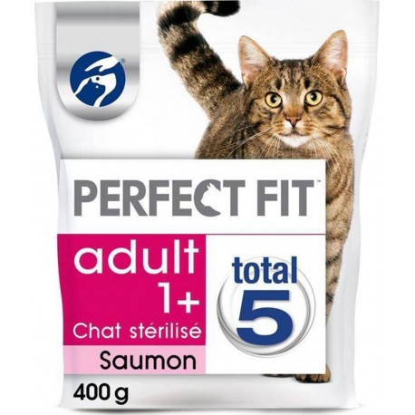 Perfect Fit Total 5 Croquettes Chat Stérilisé Adult 1+ Saumon 400g (lot de 6)