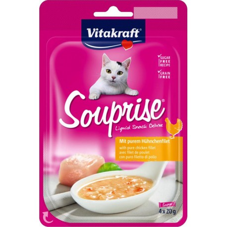 Vitakraft Souprise Avec filet De Poulet Pour Chat 4x20g (lot de 3)