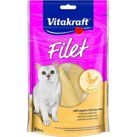 Vitakraft Premium Filets 100% Filet De Poulet Maigre Pour Chat 70g (lot de 3)