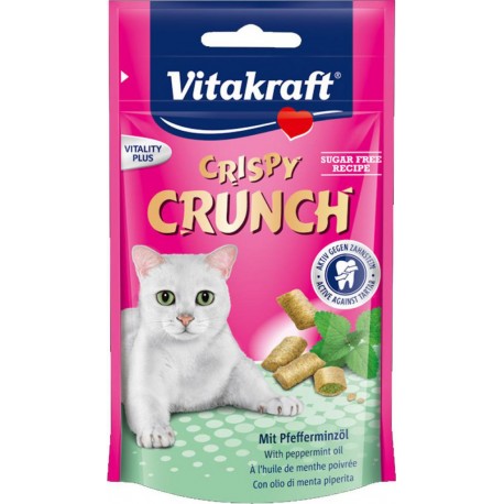 Vitakraft Crispy Crunch à l’Huile De Menthe Poivrée Pour Chat 60g (lot de 6)